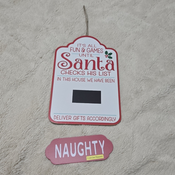 Santa Checks His List Holiday Changeable Sign Naughty or Nice List NEW - Picture 4 of 9